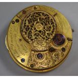 Frame and movement only of a late 18th/early 19th century pocket watch by Nathaniel Dumuile of