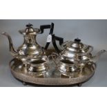 Viners of Sheffield silver plated four piece tea service together with a silver plated pierced