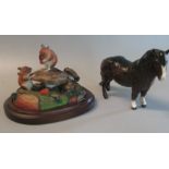 Royal Doulton china study of a pony together with a Connoisseur classics fine English porcelain