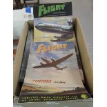 Box of vintage aeronautical magazines; 'Flight and Aircraft Engineer' dating from the 1940's, 'The