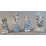 4 Nao Spanish figures of young boys and girls kneeling and praying (4) (B.P. 21% + VAT)