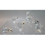 Collection of Swarovski Crystal Farmyard Birds, to include 'Hen', Swimming and Standing 'Duck', '