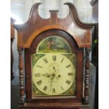 19th century oak eight day long case clock marked John Ashton, Leek (Staffordshire), the case with