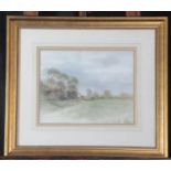 Valerie Ganz (Welsh 1936-2015), 'Cottage in a Landscape', signed, watercolours. With certificate