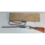 Charles Lancaster 12 bore double barrelled ejector shotgun with 28" barrels, scroll work engraved