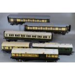 Collection of O gauge kit built railway carriages, to include: Cambrian Railways Corridor coach, two