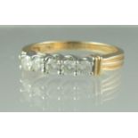 Five stone diamond ring set in 14ct gold. Together with an IGL certificate. Ring size P. Approx