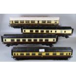 Collection of kit built O gauge Great Western Railway eight wheeled coaches, various. (4) (B.P.