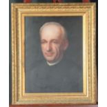 British School (20th century), portrait of a priest, oils on canvas. 45x34cm approx. (B.P. 21% +