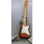 Vintage Fender Stratocaster electric guitar, serial number S768629? (early 1980s), black, red and