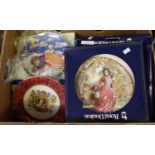 Box of collectors plates to include; Royal Doulton, Staffordshire commemorative plate, Kaiser West