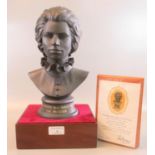 Royal Doulton black basalt commemorative bust, 'To celebrate the occasion of the wedding of HRH