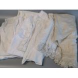 Collection of Victorian/Edwardian under garments and nightwear to include; drawers, under shirts,
