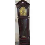 Reproduction mahogany finish long case clock marked Daniel Dakota. (B.P. 21% + VAT)