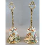 Pair of Capodimonte 'Keramos' china bells with gilded handles. (2) (B.P. 21% + VAT)