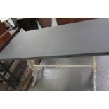 Victorian painted cast iron table base with associate slate top. (B.P. 21% + VAT)