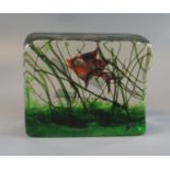 Glass intaglio paperweight depicting tropical fish amongst reeds. (B.P. 21% + VAT)