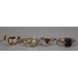 Four 9ct gold stone set and other dress rings. 5.7g approx. (4) (B.P. 21% + VAT)