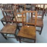 Similar set of five 19th century Welsh oak stick backed dining chairs. (5) (B.P. 21% + VAT)