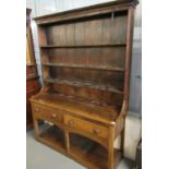 19th Century Welsh oak two stage rack back pot board dresser. (B.P. 21% + VAT)