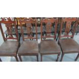 Set of four Edwardian mahogany Art Nouveau design dining chairs on tapering legs (4) (B.P. 21% +