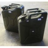 Two metal jerry cans, one military with arrow dated 1987. (2) (B.P. 21% + VAT)