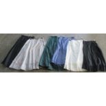 Collection of late 19th/early 20th Century skirts and under skirts to include; two black; one linen,