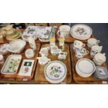 Five trays of Portmeirion pottery 'The Botanic Garden' design items by Susan Williams-Ellis to