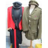 British Army Royal Signals uniform items to include; full dress uniform and khaki uniform with