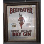 Beefeater London distilled dry gin advertising mirror. Framed. 53 x 42cm approx. (B.P. 21% + VAT)