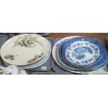 Collection of 19th Century and later blue and white and other oval meat dishes, various. (B.P. 21% +