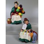 Royal Doulton bone china figurine 'Silks and Ribbons', together with another Doulton figurine 'The
