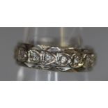 9ct gold diamond set Celtic design full hoop eternity ring. 4.8g approx, ring size O. Cased. (B.P.