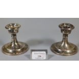 Pair of silver dwarf candlesticks. Chester hallmarks. (2) (B.P. 21% + VAT)