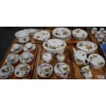 Five trays of Royal Worcester English fine porcelain 'Evesham' design oven to tableware items: