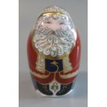 Royal Crown Derby bone china paperweight, Santa Claus Russian style doll, an exclusive signature