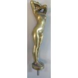 Brass (probably originally silver plated) car bonnet mascot or sculptural figurine in the form of