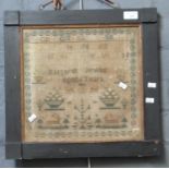 Mid 19th Century child's sampler by Margaret Jenkins aged 6 years, dated 1846. 31 x 32cm approx.