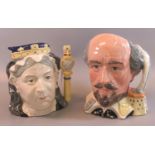 Two Royal Doulton character jugs, 'Queen Victoria' D6788 and 'The Shakespearean Collection,