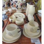 Carlton Ware 'Windswept' Australian design items to include; two trios, milk jug, sucrier, coffee