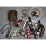 Collection of assorted military badges, wristwatches, pocket knives, spurs etc. (B.P. 21% + VAT)