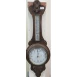 Early 20th century oak wheel barometer. (B.P. 21% + VAT)