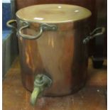 Large copper and brass two handled lidded Samovar. (B.P. 21% + VAT)