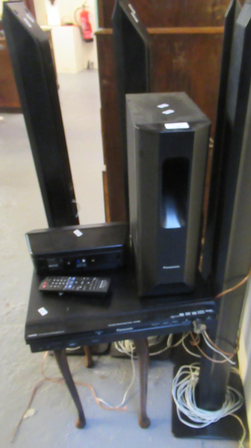 Panasonic DVD home theatre sound system, SA/PT850 with six speakers, control unit and remote. (B.