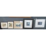 Group of small furnishing pictures including: watercolour, photograph, study of a shell and an