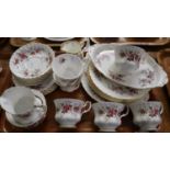 Tray of Royal Albert English bone china 'Lavender Rose' design teaware to include: teacups, milk