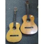 Two acoustic six string guitars, one marked 'Lauren', with original covers (2) (B.P. 21% + VAT)