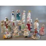 Large collection of Royal Doulton bone china figurines to include; 'Monica', 'Sophie', 'Ruth', '
