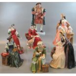 Royal Doulton bone china figure group, 'Henry VIII' and his six wives, issued in a limited edition