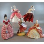 Five Royal Doulton bone china figurines to include: 'Gail', 'Autumn', 'Diane', 'Wistful' and '